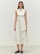 White sleeveless poplin Dress with lapel 'EROS" Devotion Twins - 0