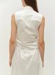 White sleeveless poplin Dress with lapel 'EROS" Devotion Twins-5