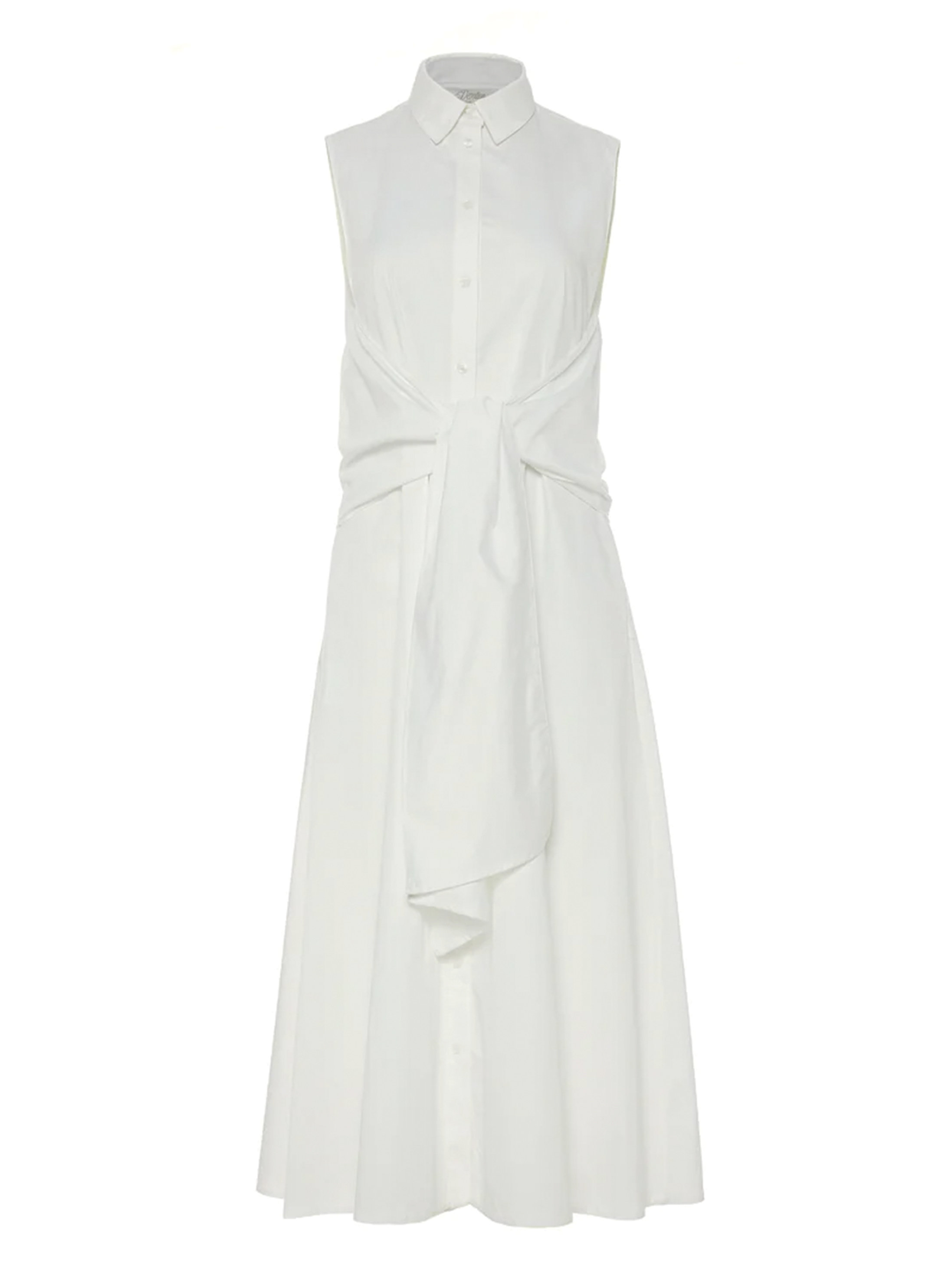 White sleeveless poplin Dress with lapel 'EROS" Devotion Twins - 6