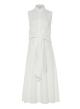 White sleeveless poplin Dress with lapel 'EROS" Devotion Twins-6