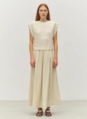Ecru lond Skirt with pockets and with wide pleats "LOYALTY" Devotion Twins - 46691