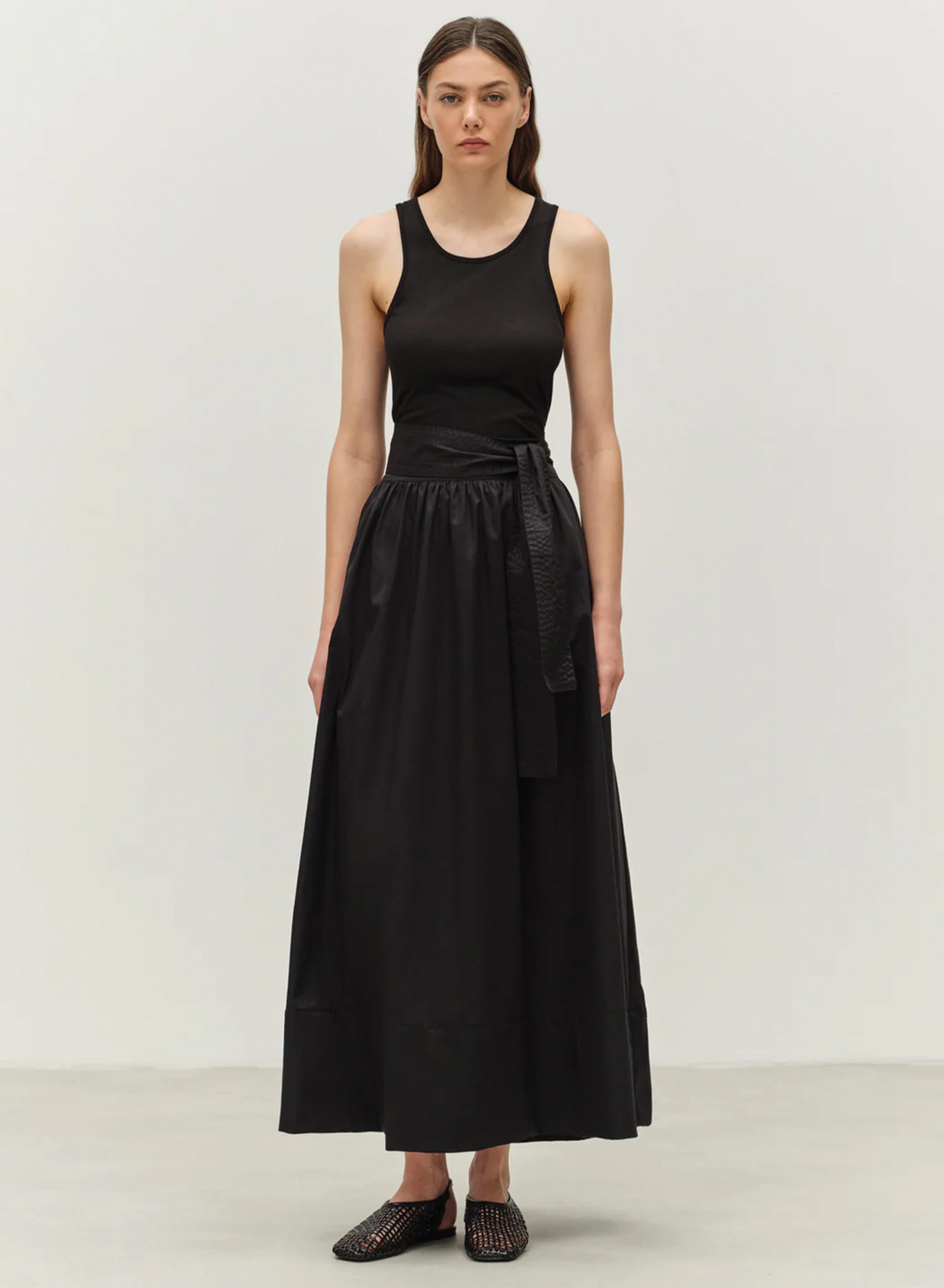 Black long Dress with belt "LIVELY" Devotion Twins - 0