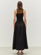 Black long Dress with belt "LIVELY" Devotion Twins - 1