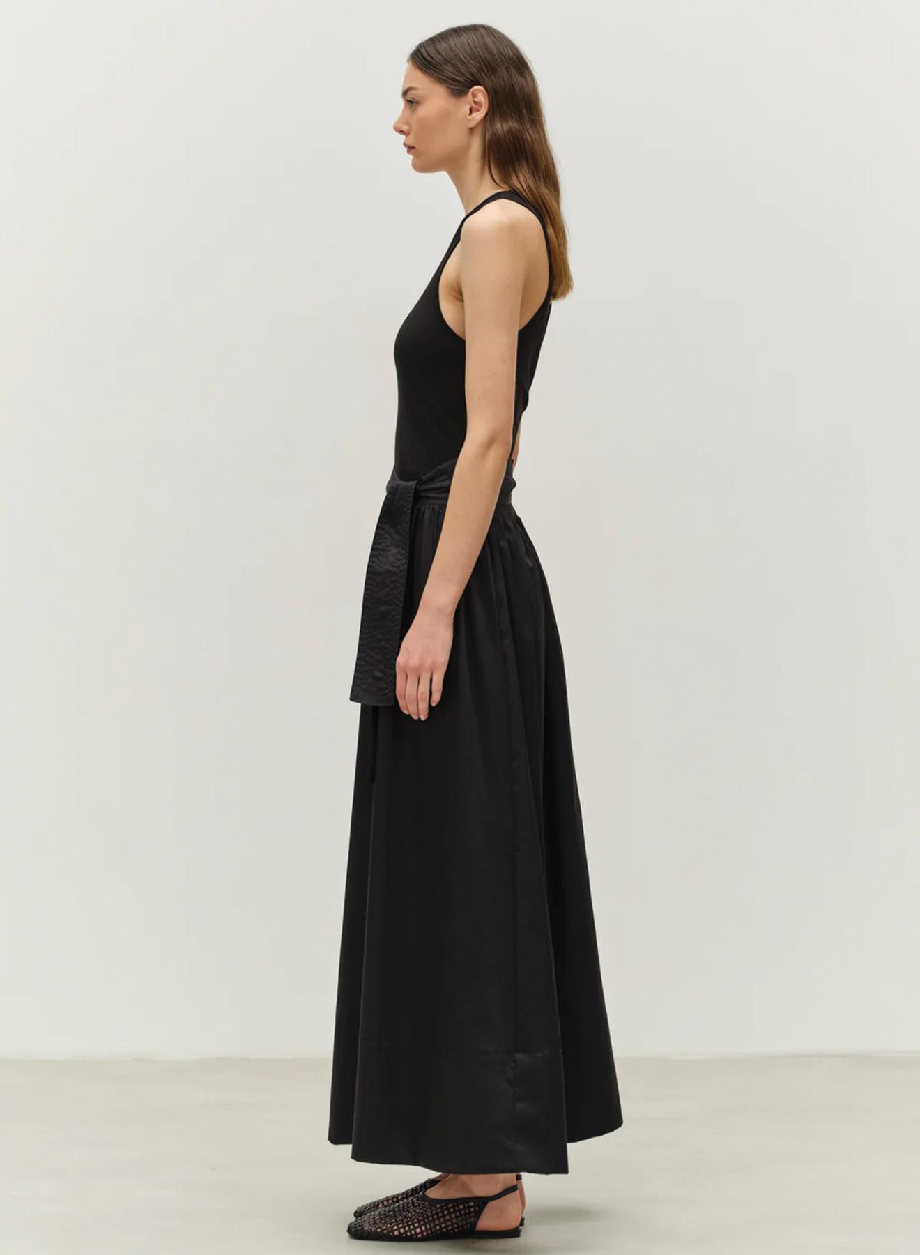 Black long Dress with belt "LIVELY" Devotion Twins - 3