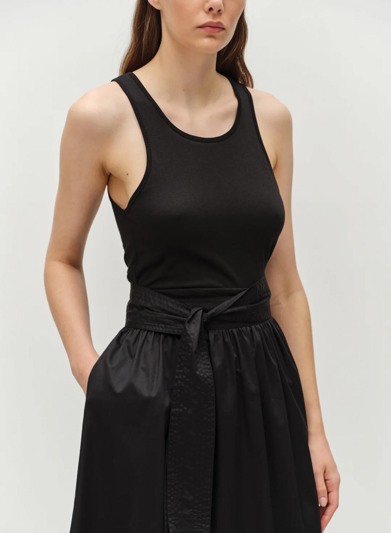 Black long Dress with belt "LIVELY" Devotion Twins - 5