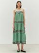 Green-Black long Jacquard Dress with straps "BRILLIANT" Devotion Twins - 0