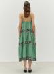 Green-Black long Jacquard Dress with straps "BRILLIANT" Devotion Twins - 2