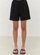 Black gaza Shorts with elasticated waistband "THALIA" Devotion Twins - 3