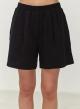 Black gaza Shorts with elasticated waistband "THALIA" Devotion Twins - 4