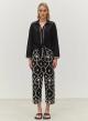 Black -Off White Pants with embroidery "RESILIENT" Devotion Twins - 0