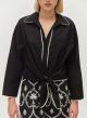 Black -Off White Pants with embroidery "RESILIENT" Devotion Twins - 3