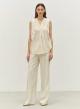 Ecru lourex Trousers with elasticated waistband "FANTASY" Devotion Twins - 0