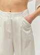 White poplin Pants with pleats and with back elasticated waistband "SYNESI" Devotion Twins - 3