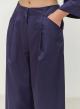 Navy Blue Παντελόνι ποπλίνα με πιέτες και με λάστιχο πίσω στη μέση "SYNESI" Devotion Twins - 4
