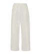 White poplin Pants with pleats and with back elasticated waistband "SYNESI" Devotion Twins - 4