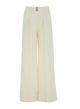 Ecru wide legs Trousers with pleats and with back elasticated waistband "NOBLE" Devotion Twins-6