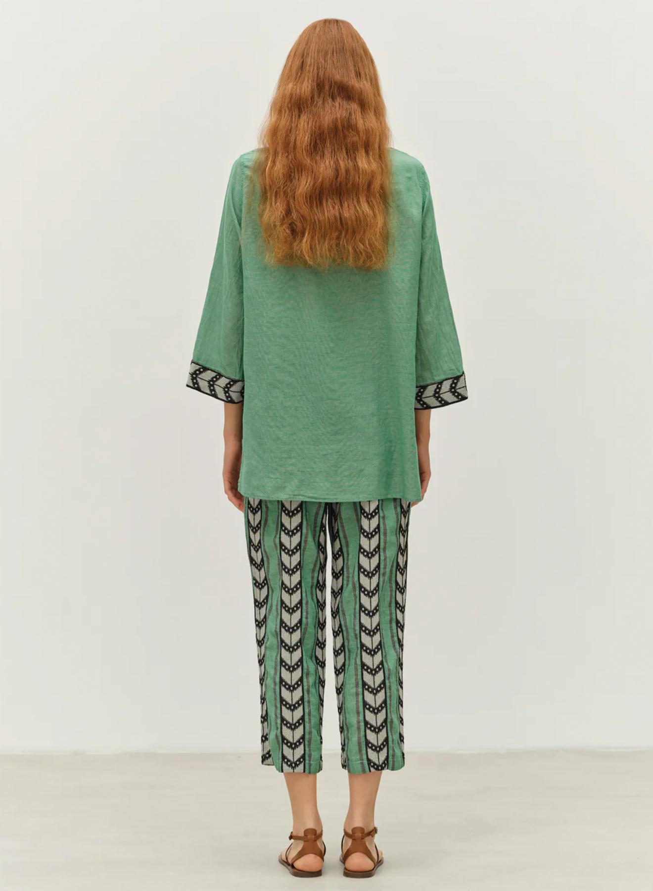 Green-Black Jacquard Pants "PERFECT" Devotion Twins - 3