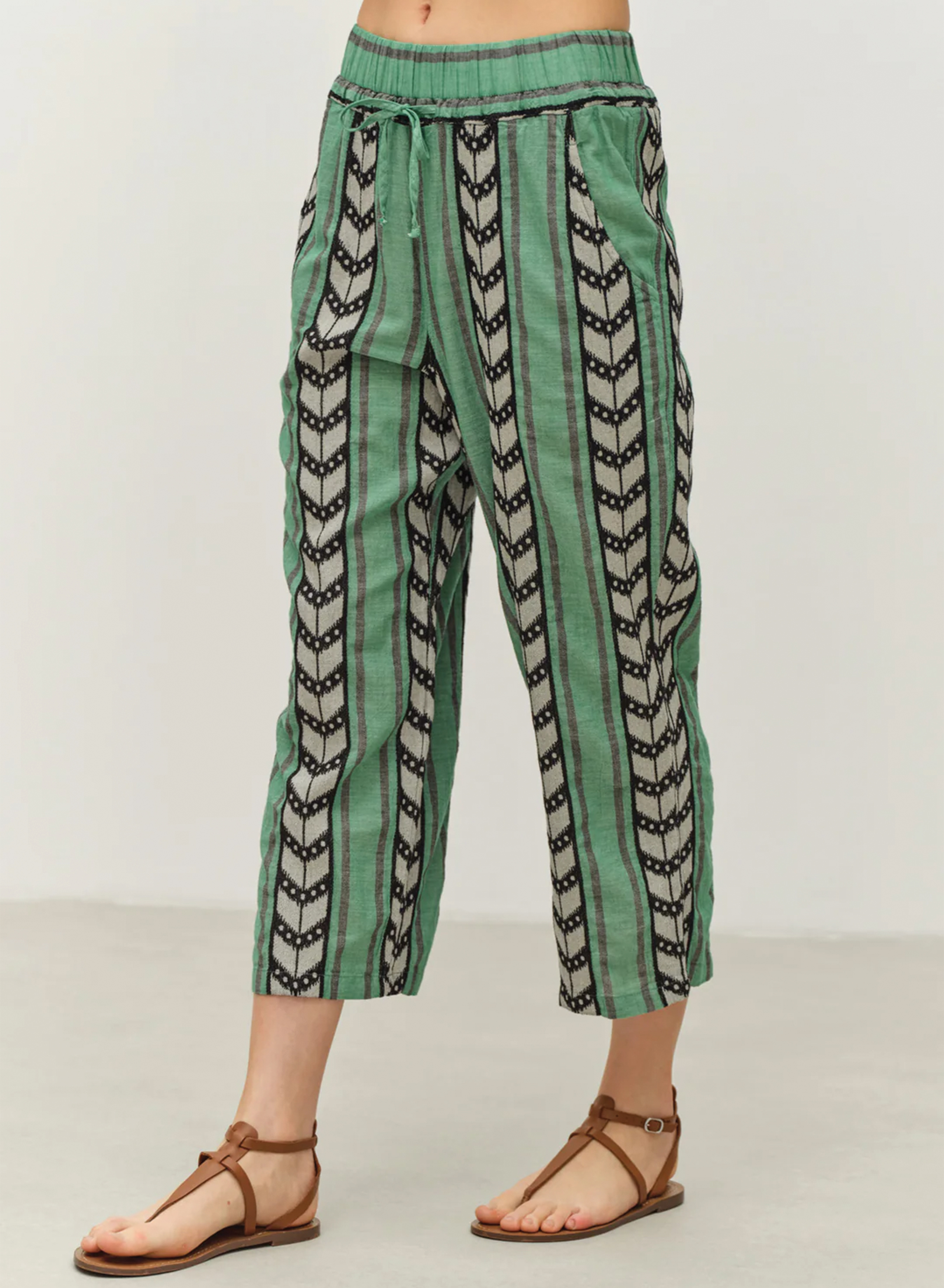 Green-Black Jacquard Pants "PERFECT" Devotion Twins - 3