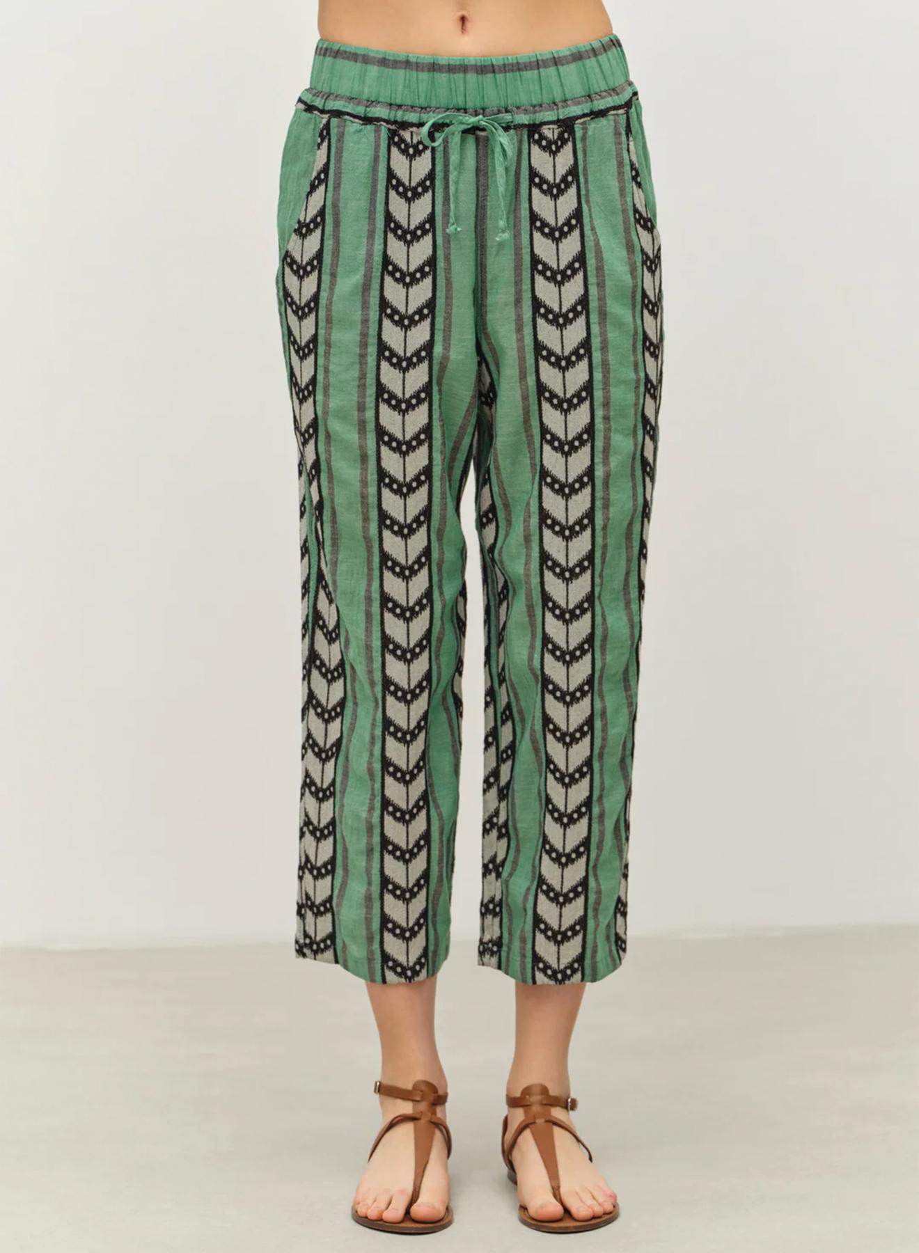 Green-Black Jacquard Pants "PERFECT" Devotion Twins - 5