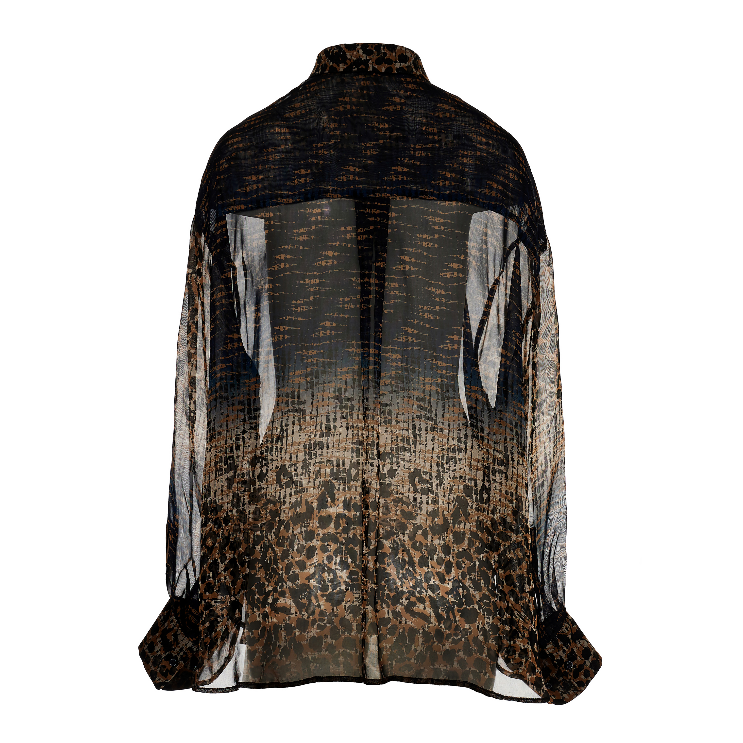 Μπλε-Κάμελ μεταξωτό Πουκάμισο με σχέδια "CROSSANDRA" Devotion Twins - 4