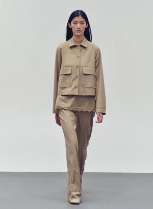 Beige Jacket with buttons and with external front pockets "ANGELICA" Devotion Twins - 49131