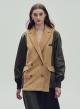 Beige Jacket with two different fabrics "LOTUS" Devotion Twins - 1