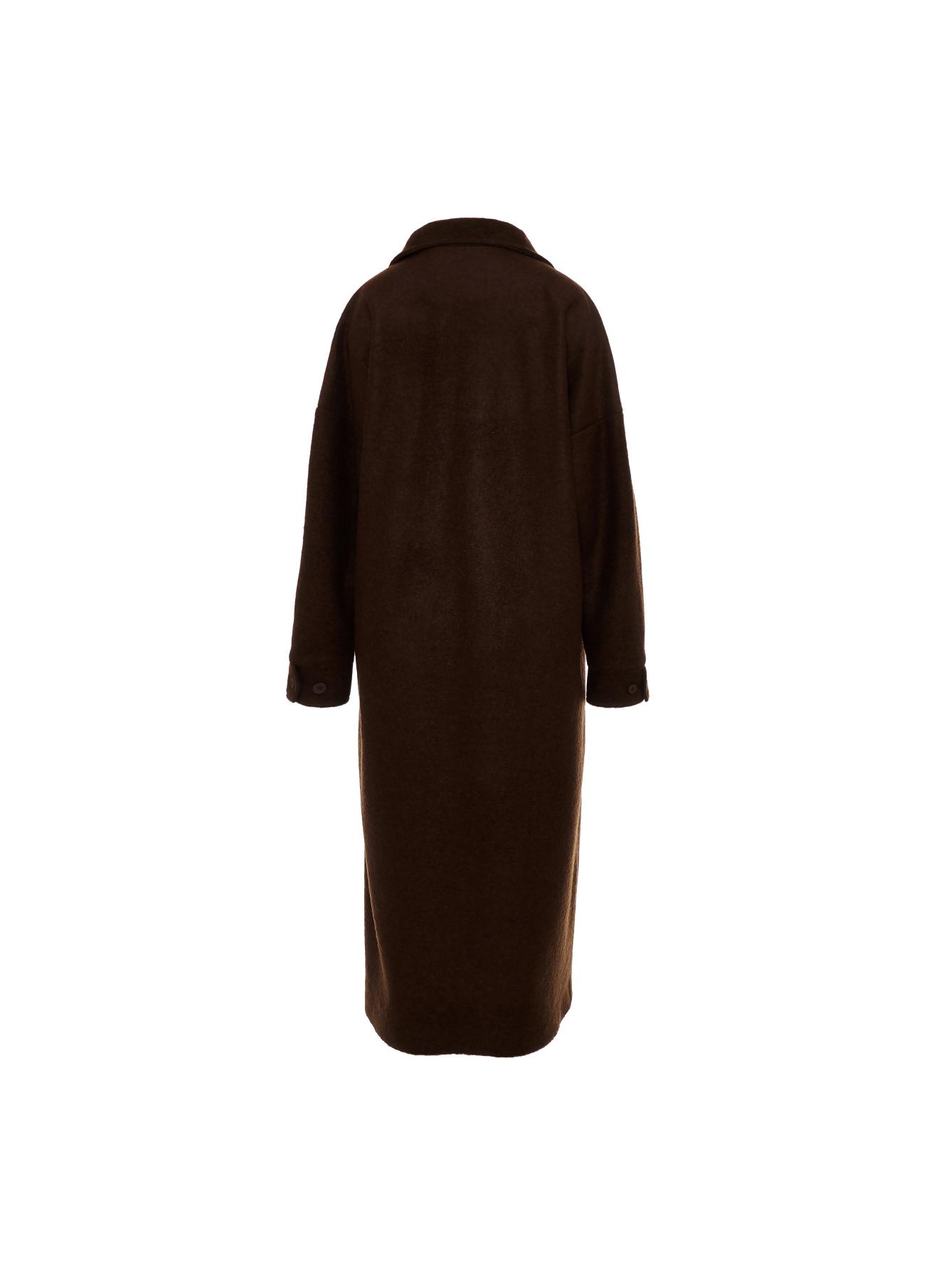 Brown long Coat with external front pockets "OLEANDER" Devotion Twins - 4