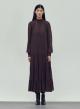 Brown long high neck Dress with long sleeves "COBRA SAFFON" Devotion Twins - 0
