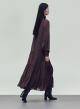 Brown long high neck Dress with long sleeves "COBRA SAFFON" Devotion Twins - 1