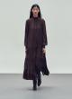 Brown long high neck Dress with long sleeves "COBRA SAFFON" Devotion Twins - 2