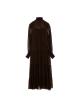 Brown long high neck Dress with long sleeves "COBRA SAFFON" Devotion Twins - 3