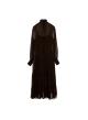 Brown long high neck Dress with long sleeves "COBRA SAFFON" Devotion Twins - 4