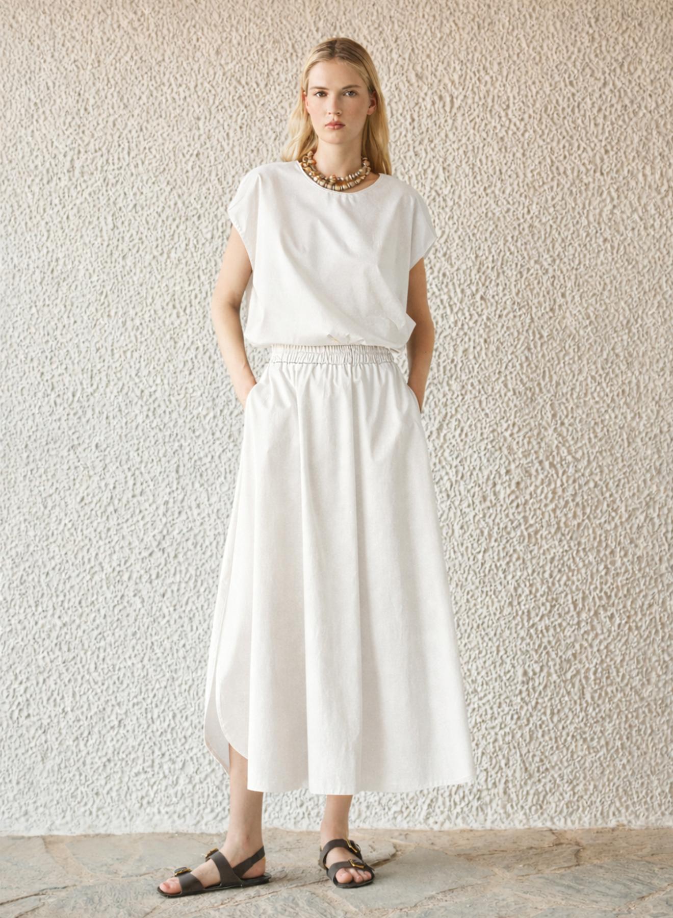 White cropped poplin Blouse "ELAN" Devotion Twins - 2