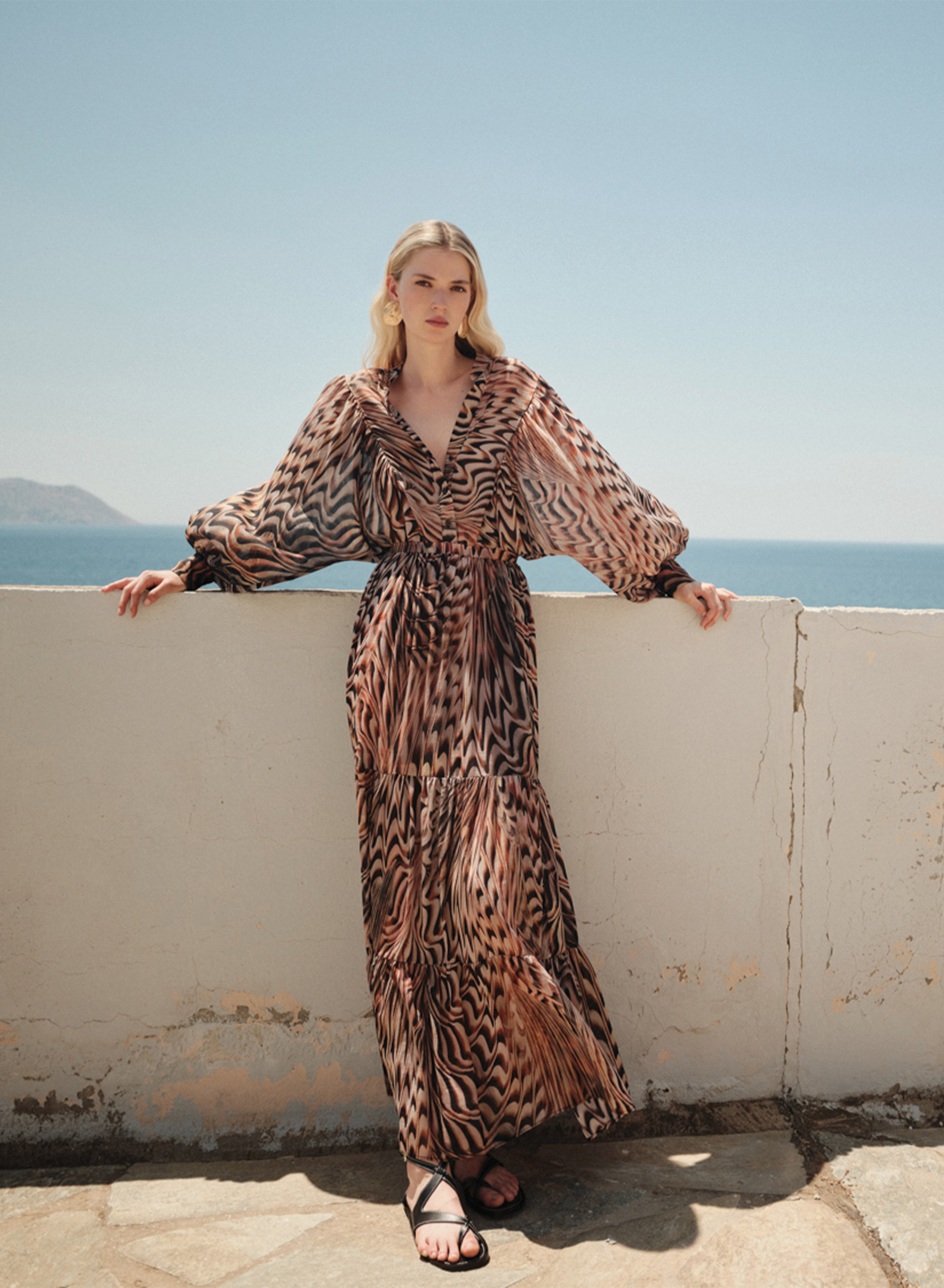 Πολύχρωμο Πουκάμισο με τύπωμα και με στρογγυλή λαιμόκοψη "COASTLINE" Devotion Twins - 1