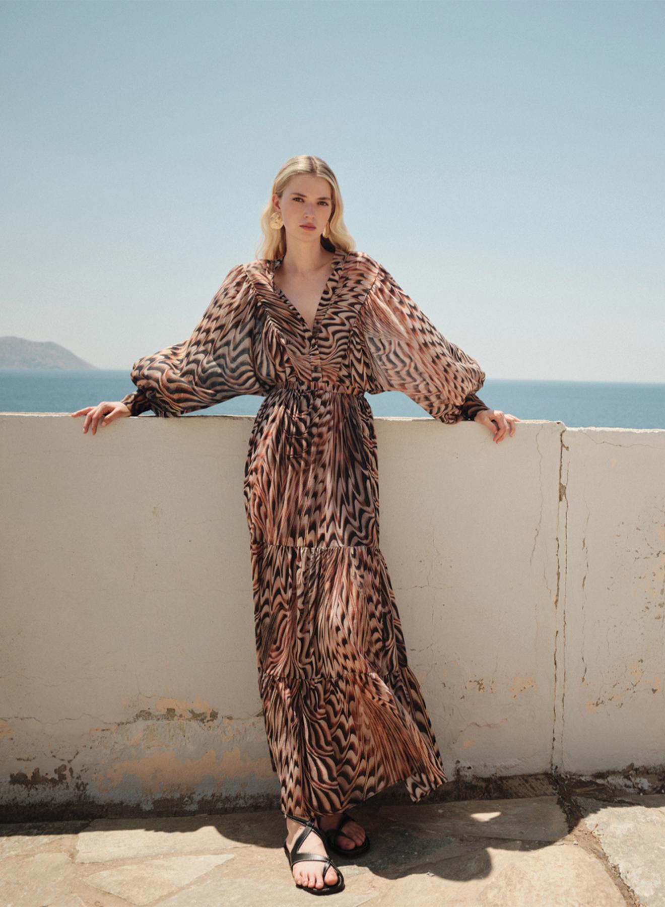 Πολύχρωμο Πουκάμισο με τύπωμα και με στρογγυλή λαιμόκοψη "COASTLINE" Devotion Twins - 2