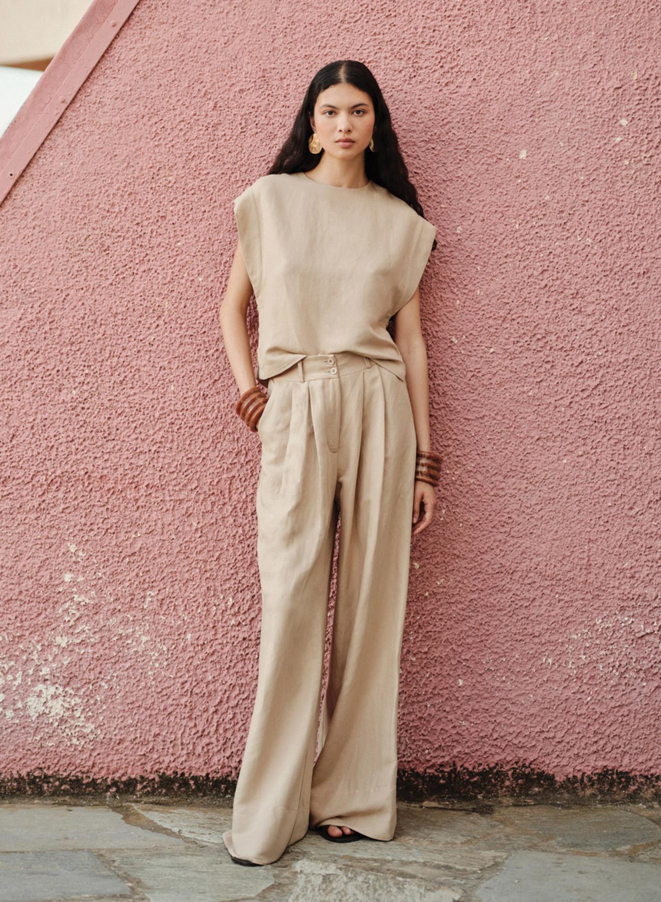 Μπεζ αμάνικη Μπλούζα "FIG" Devotion Twins - 3