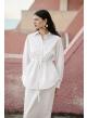 White popline Shirt with waist drawistring "REALM" Devotion Twins - 2
