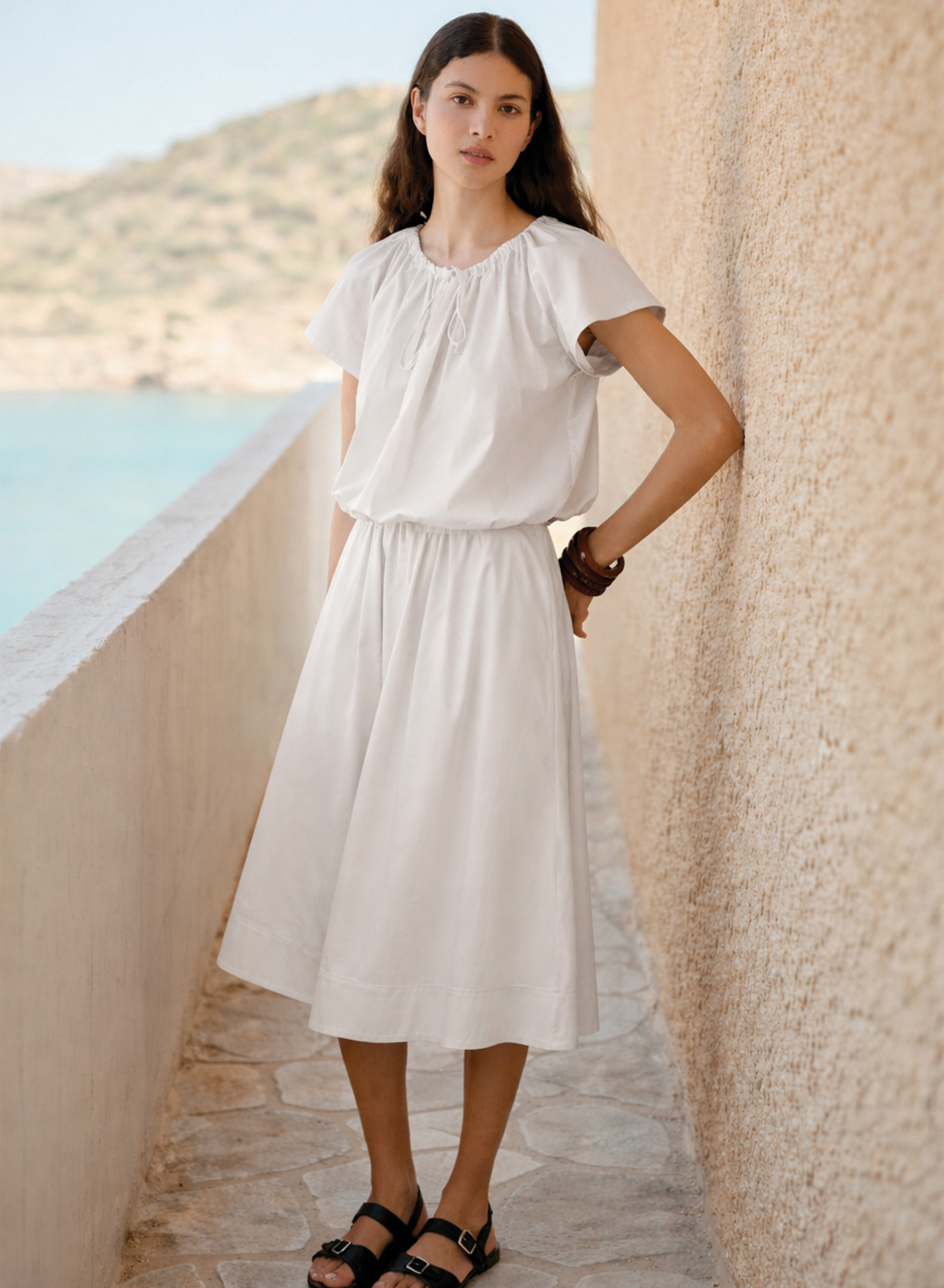 White popline Blouse "THALASSA" Devotion Twins - 1