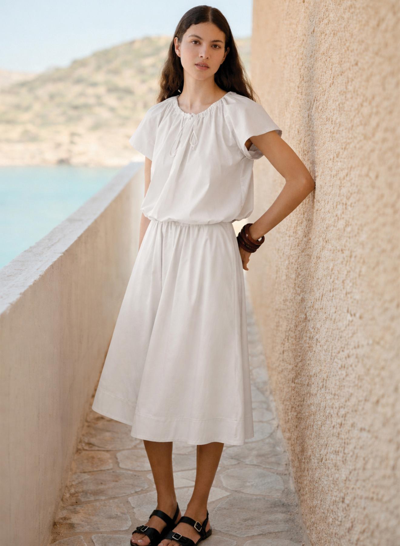 White popline Blouse "THALASSA" Devotion Twins - 2