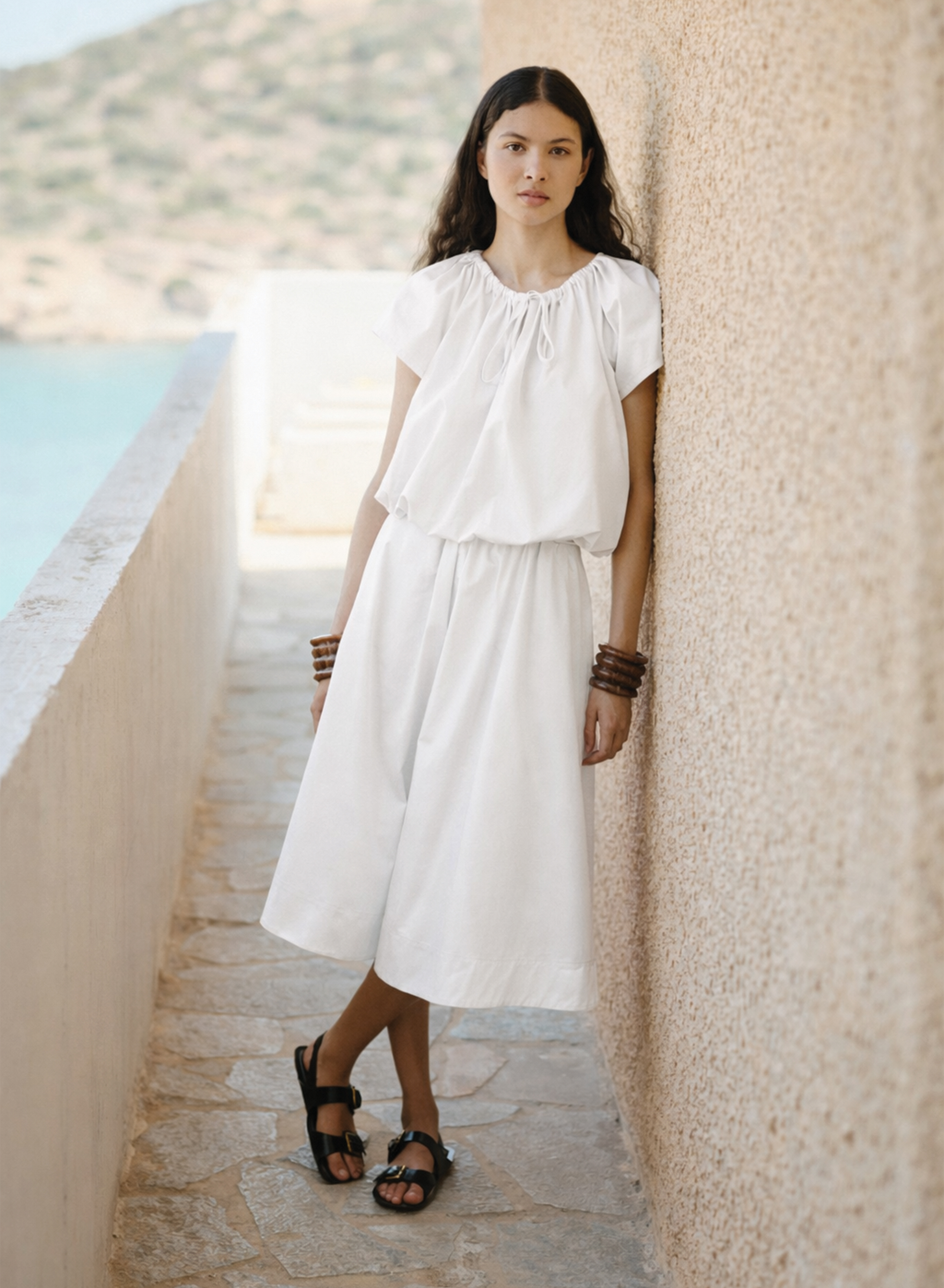 White popline Blouse "THALASSA" Devotion Twins - 2