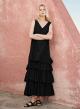 Black voile Dress with ruffles "SUNFALL" Devotion Twins - 0