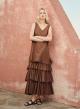 Chocolate voile Dress with ruffles "SUNFALL" Devotion Twins - 0