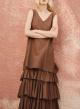 Chocolate voile Dress with ruffles "SUNFALL" Devotion Twins - 2