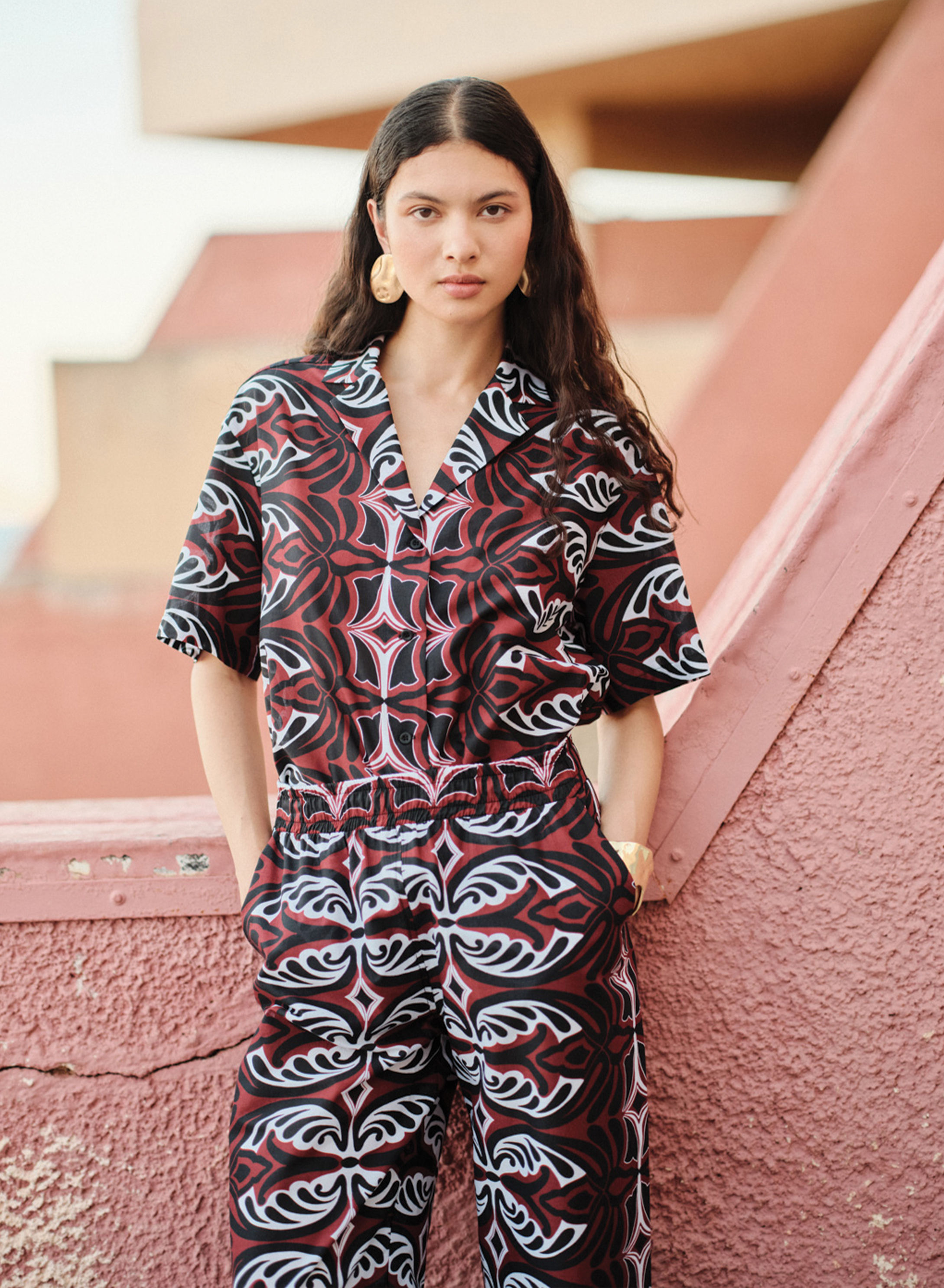 Πολύχρωμο Παντελόνι με λάστιχο στη μέση "SHELL" Devotion Twins - 2