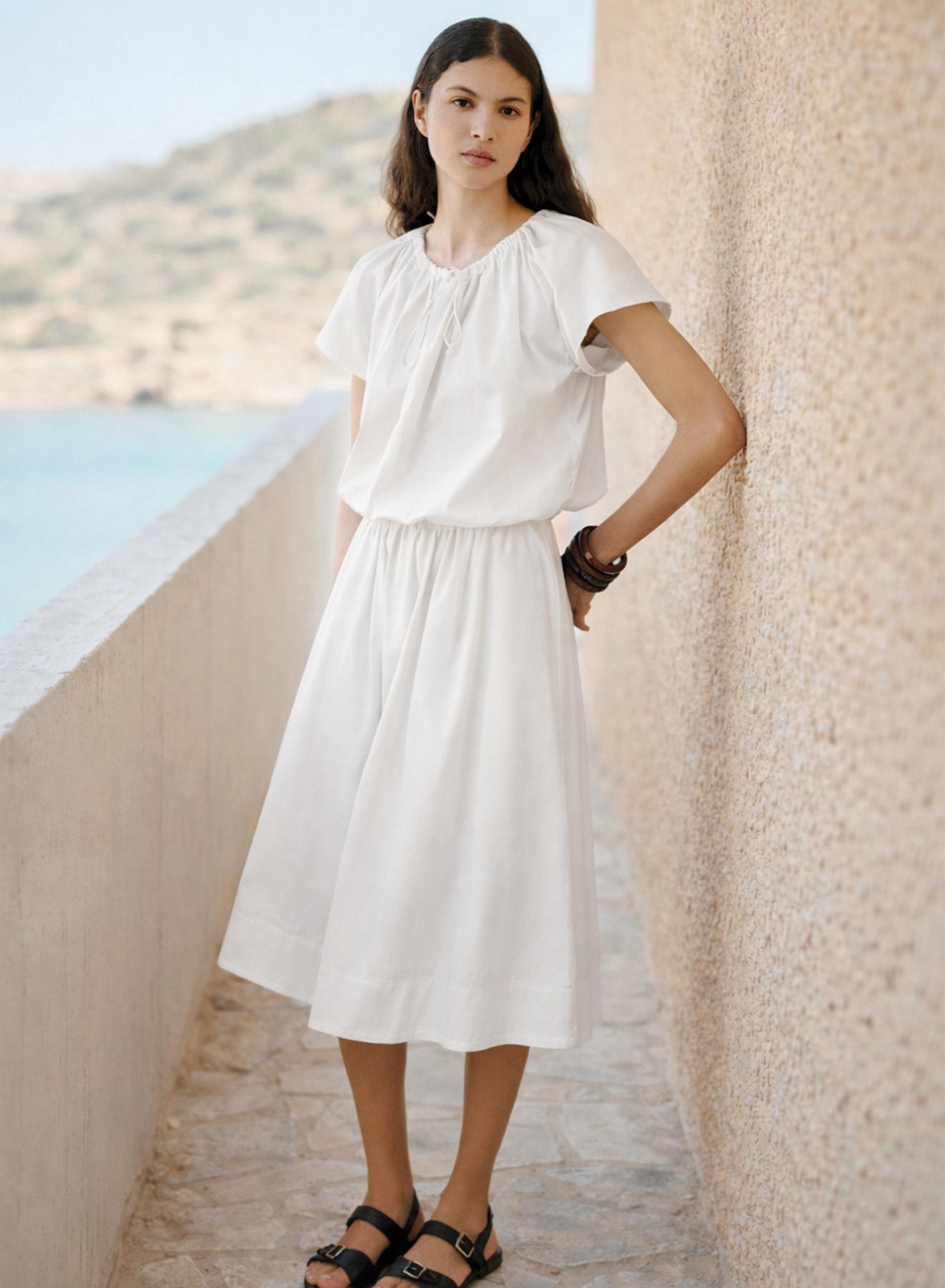 White popline Skirt "LUMA" Devotion Twins - 1