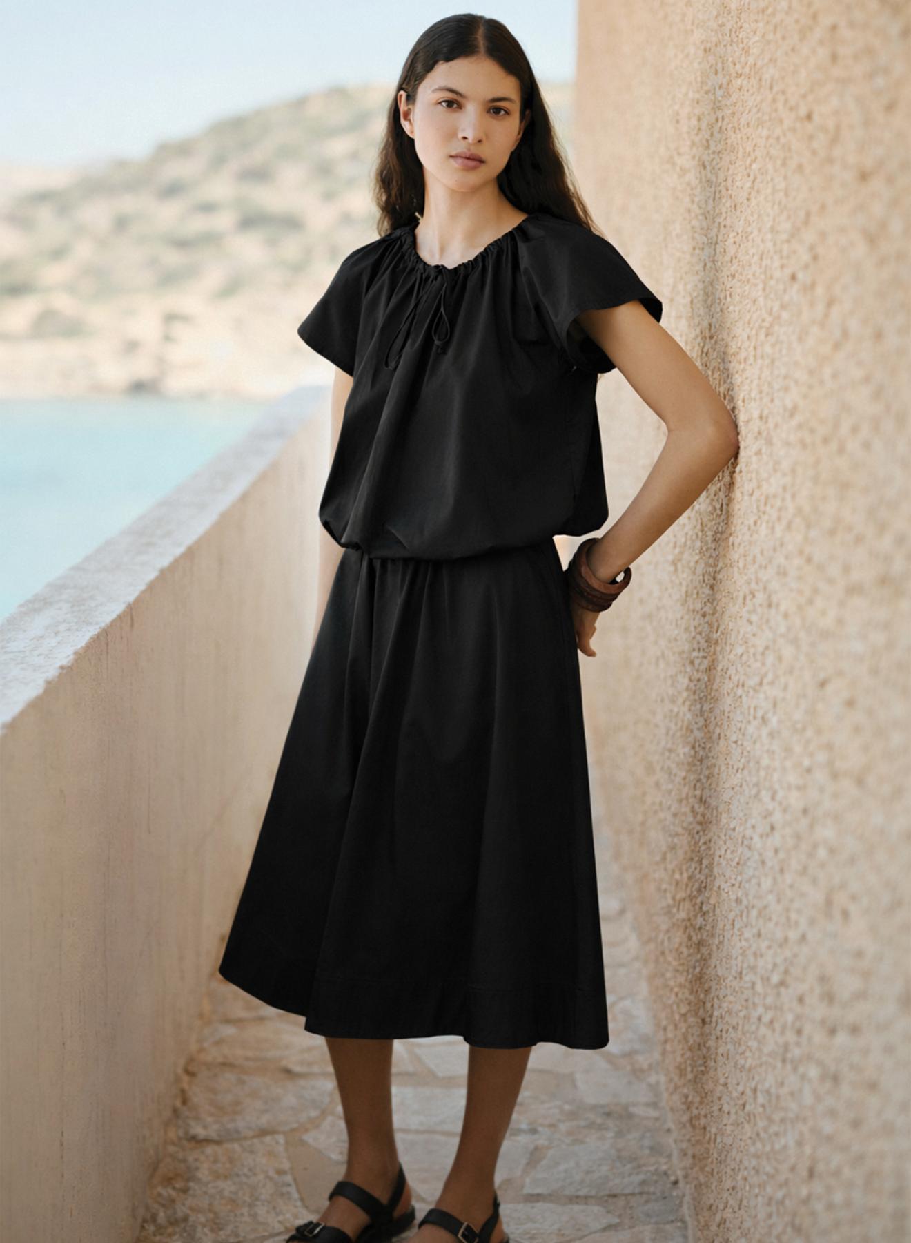 Μαύρη Φούστα ποπλίνα "LUMA" Devotion Twins - 3