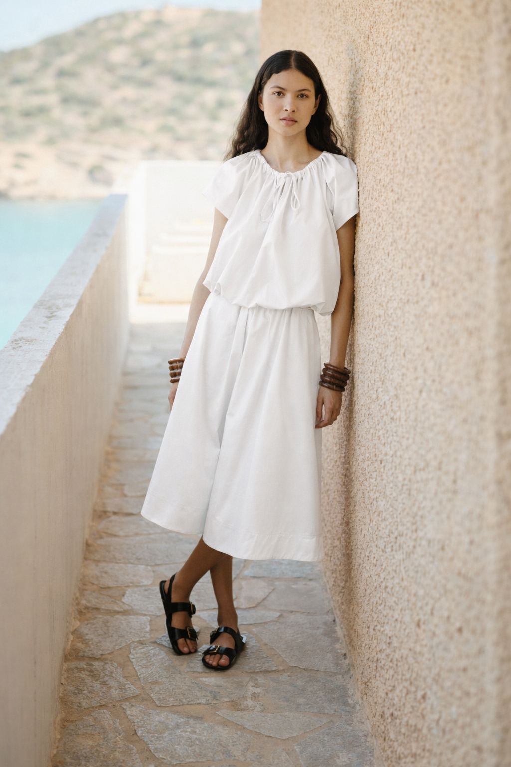 White popline Skirt "LUMA" Devotion Twins - 1