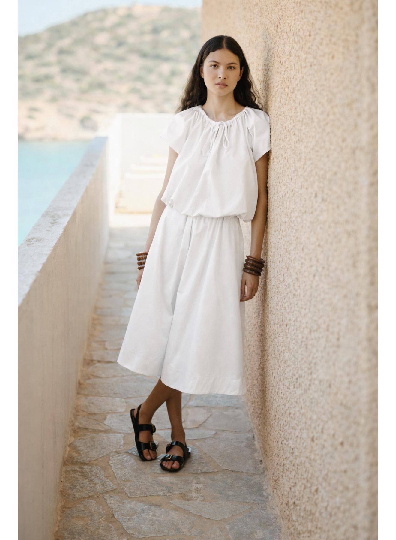 White popline Skirt "LUMA" Devotion Twins - 2