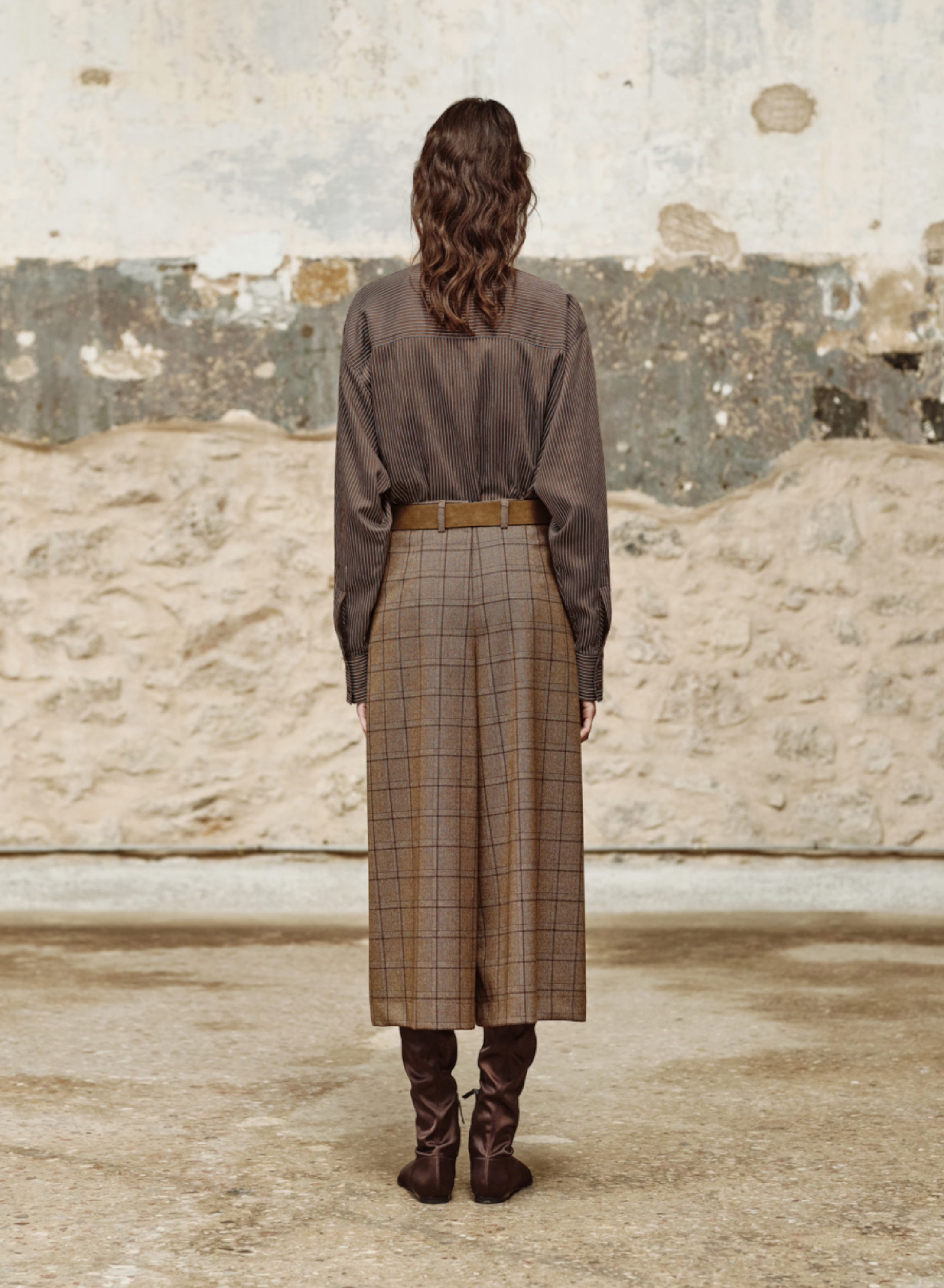 Chocolate-Ecru striped Shirt "DRELO" Devotion Twins - 3