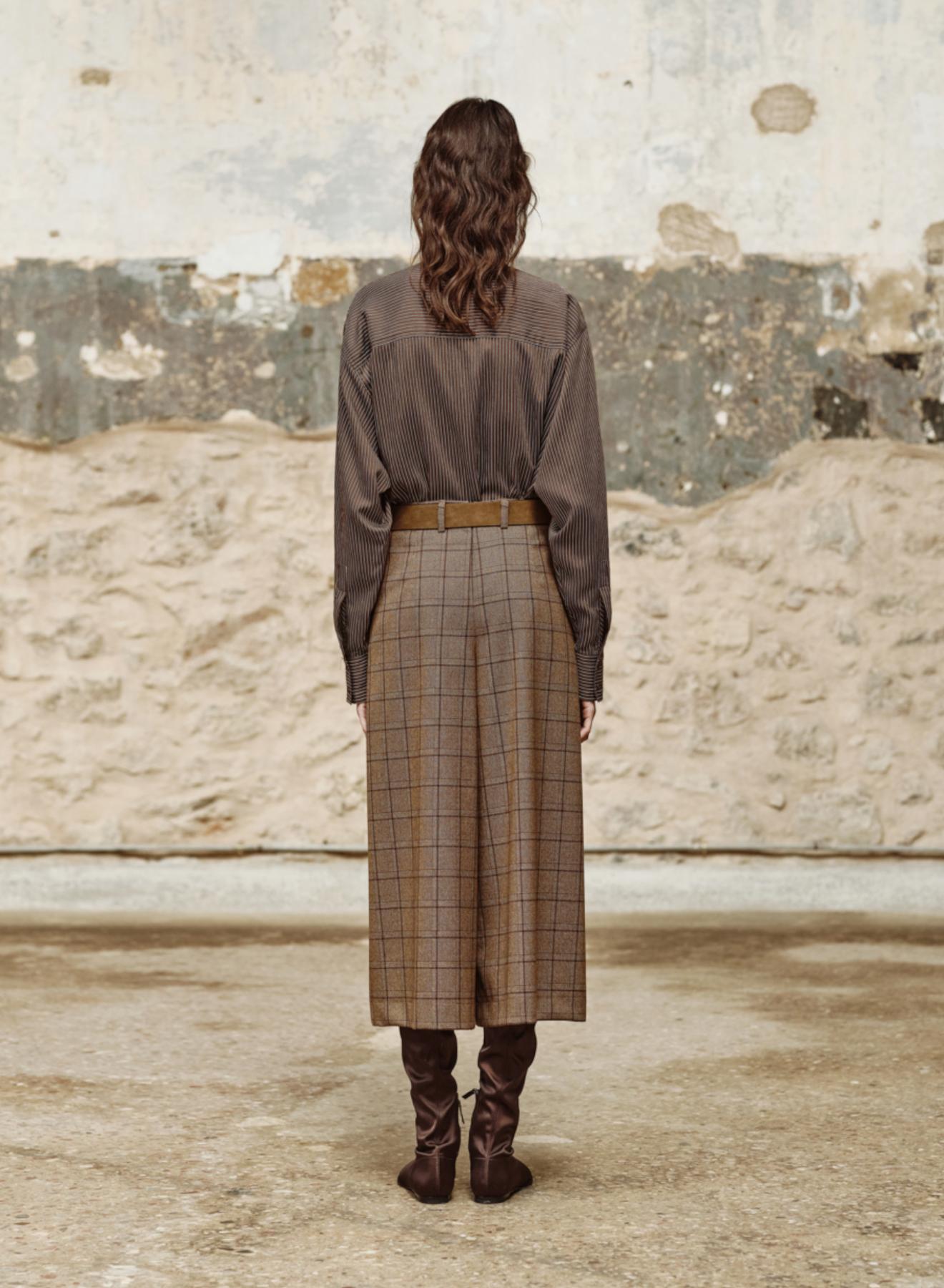 Chocolate-Ecru striped Shirt "DRELO" Devotion Twins - 4